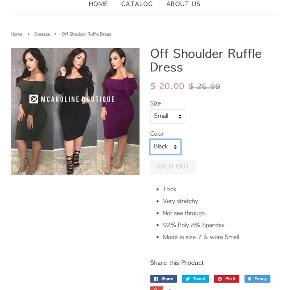 Off Shoulder Ruffle Dress - Picture 6 of 6